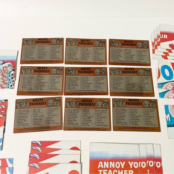 Vintage Wacky Packages Puzzle Checklist Cards Gadzooka and Kong Fu Incomplete - Picture 12 of 13